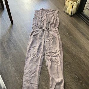 Anthropologie purple linen jumpsuit